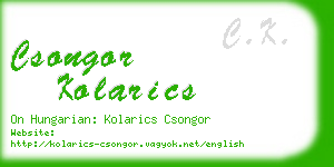 csongor kolarics business card